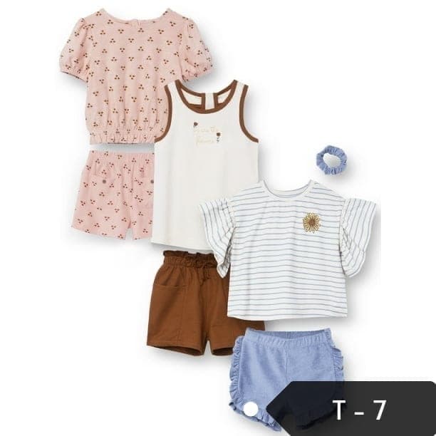 Conjuntos de verano de niña pack de 3 con short