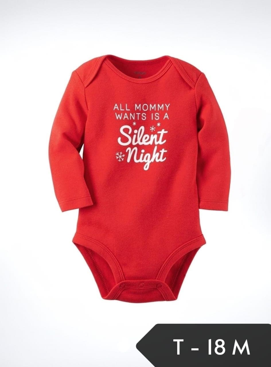 Body navideño de bebé manga larga "Silent Night"