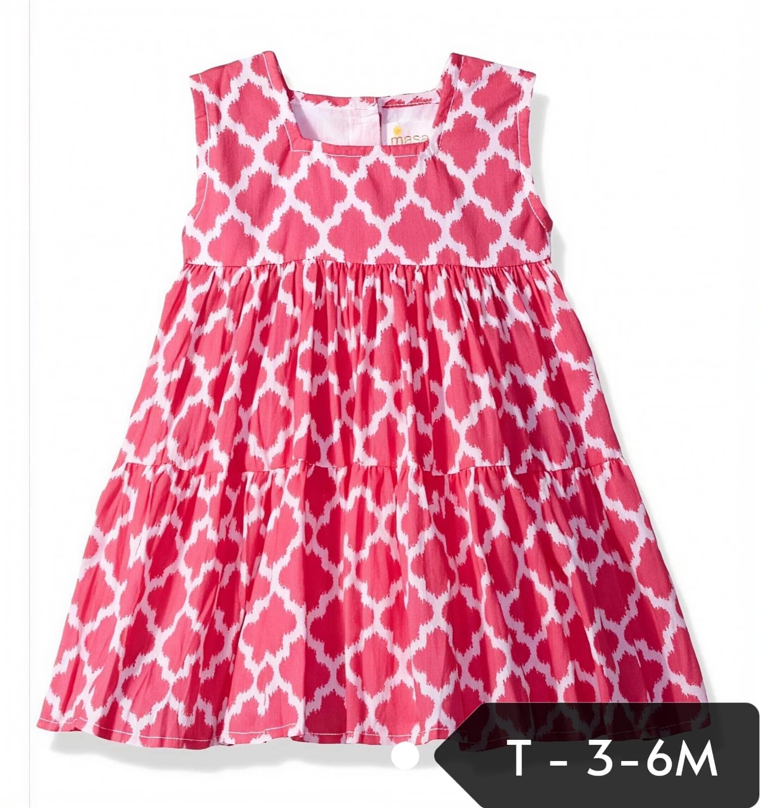 Vestido de bebé sin mangas estampado de rombos
