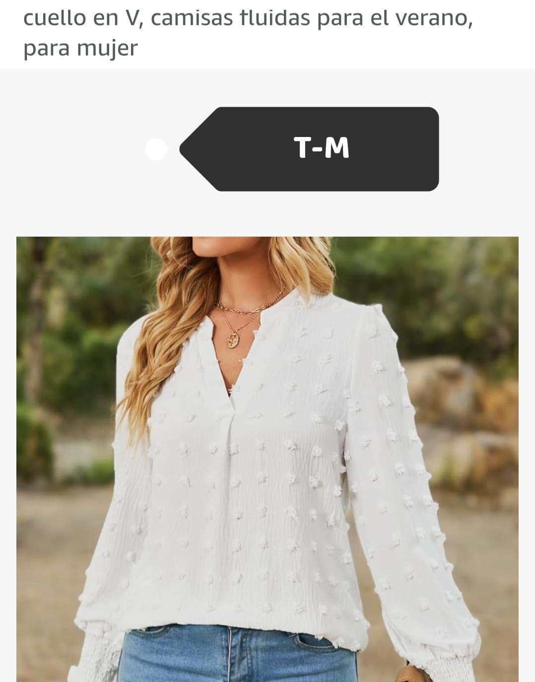 Camisa fluida manga larga cuello V