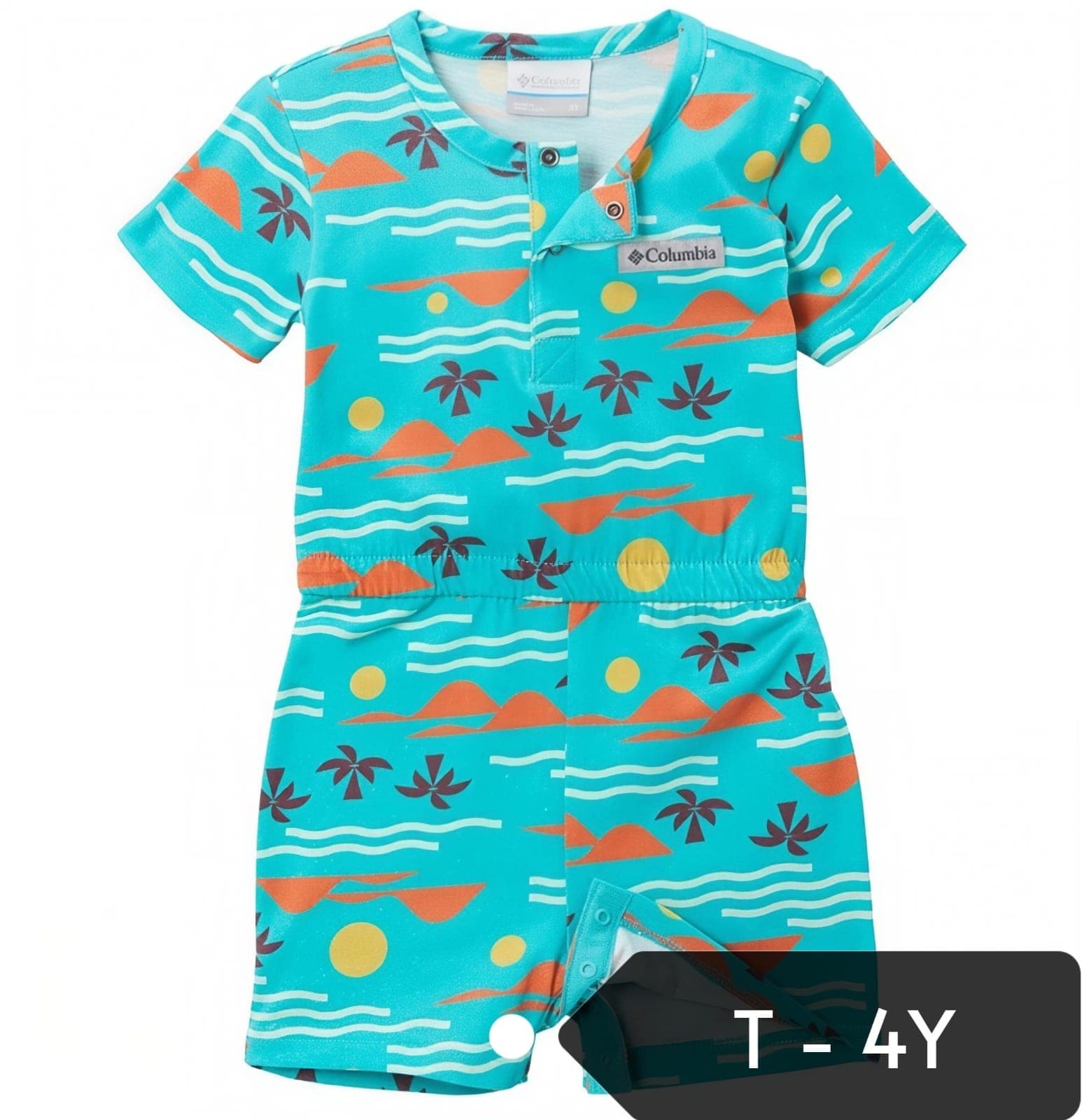 Enterizo corto de niño Columbia estampado tropical