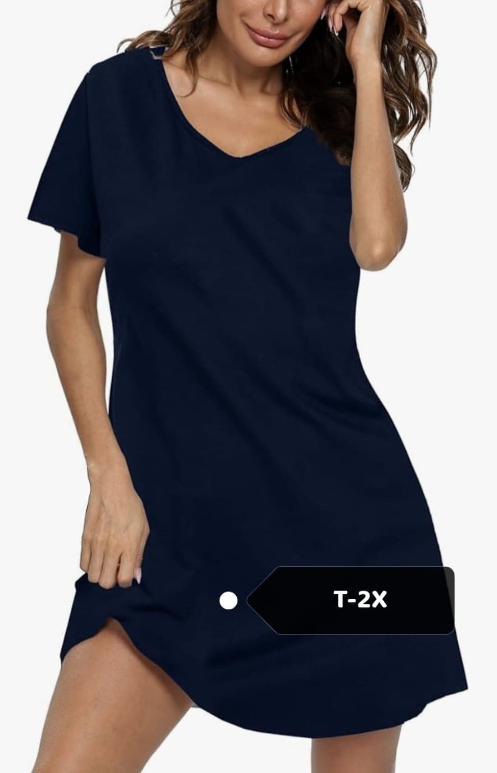 Vestido camiseta manga corta cuello V