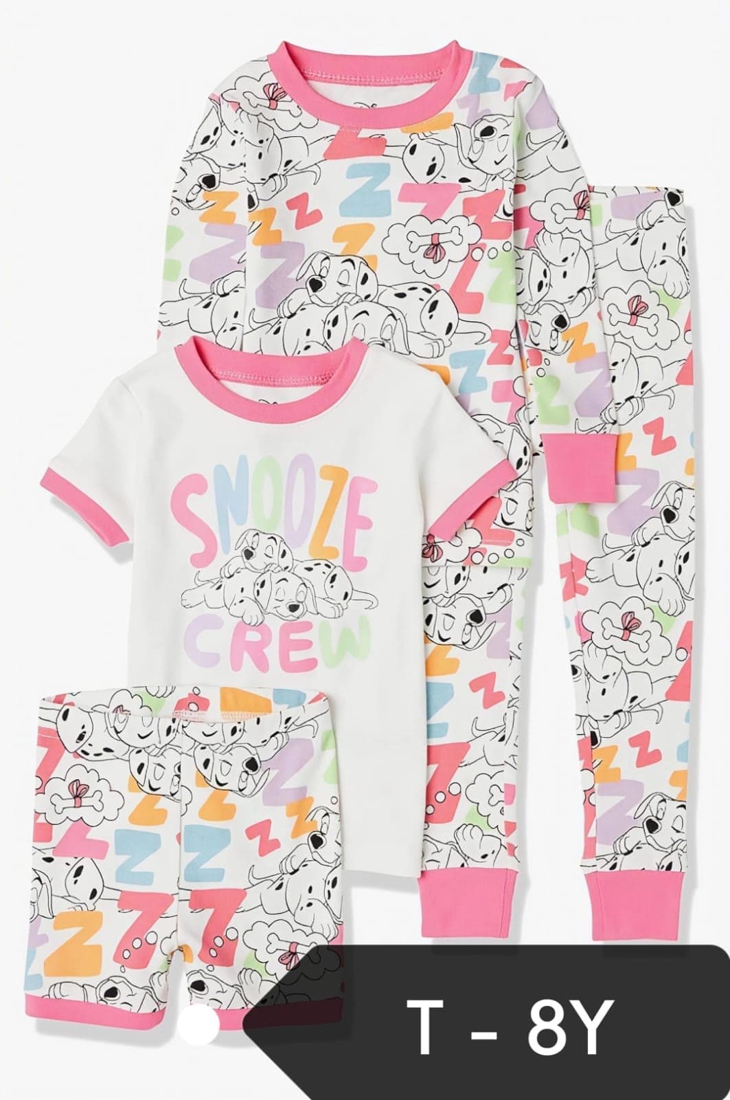 Pijama de niña 3 piezas "Snooze Crew" con dálmatas