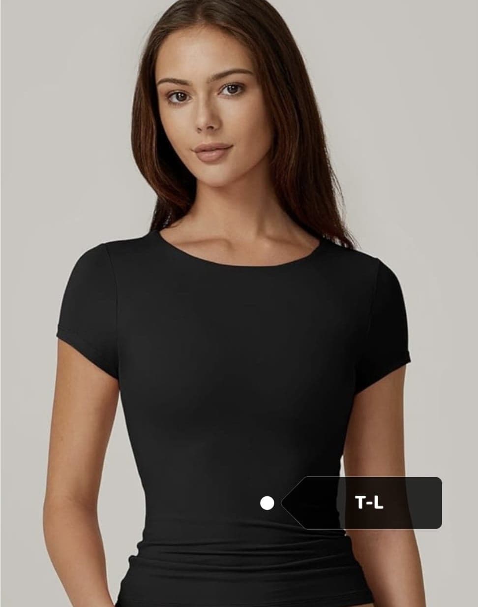 Camiseta básica manga corta cuello redondo