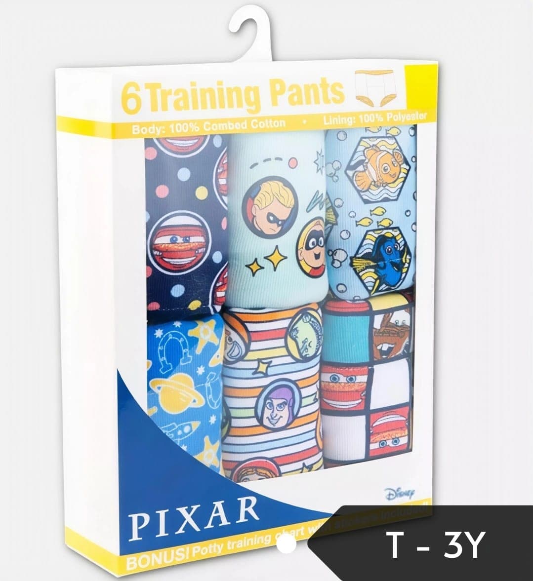 Calzoncillos de entrenamiento de niño Disney Pixar pack de 6